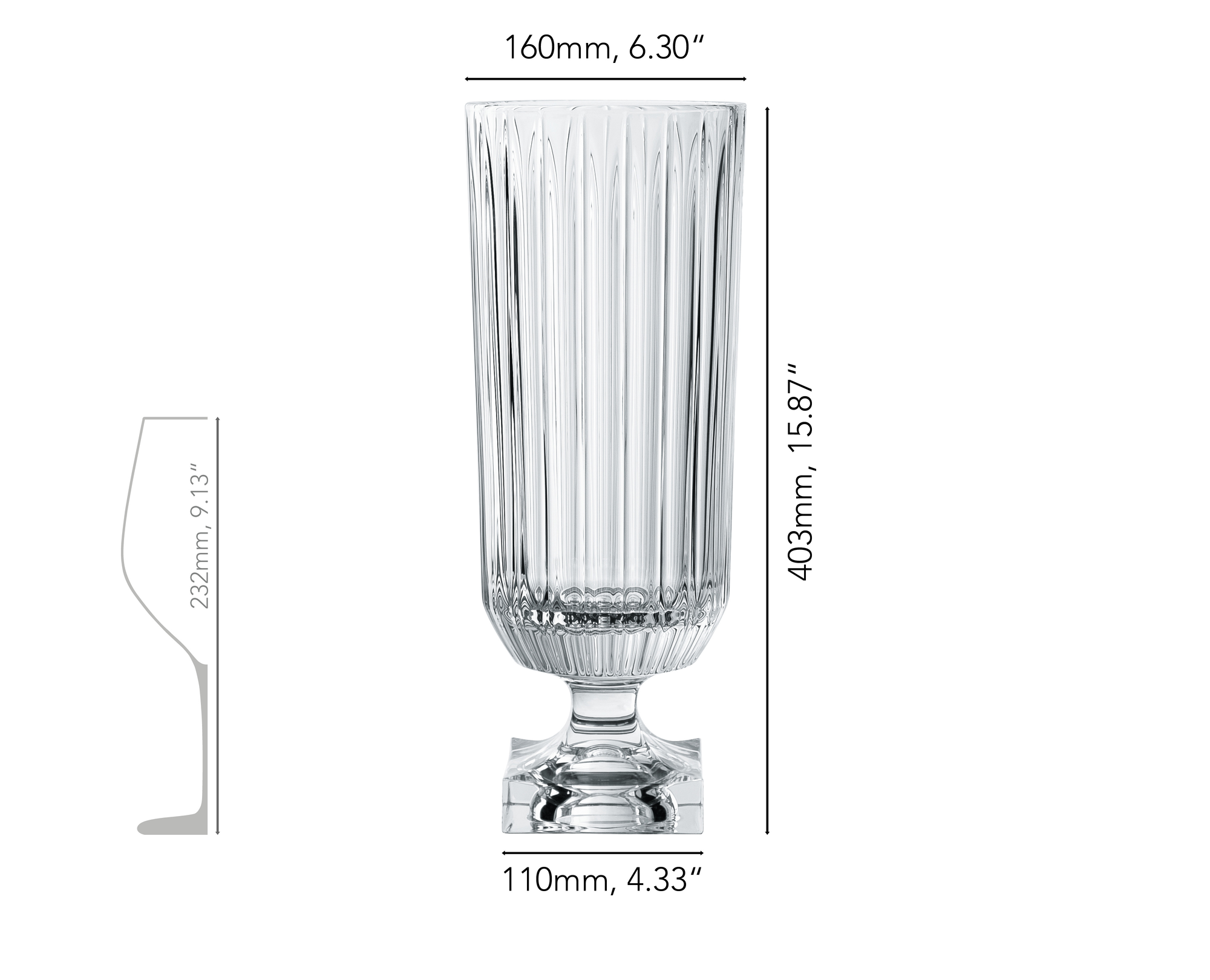 NACHTMANN Minerva Vase mit Fuß - 40cm | 15.9in