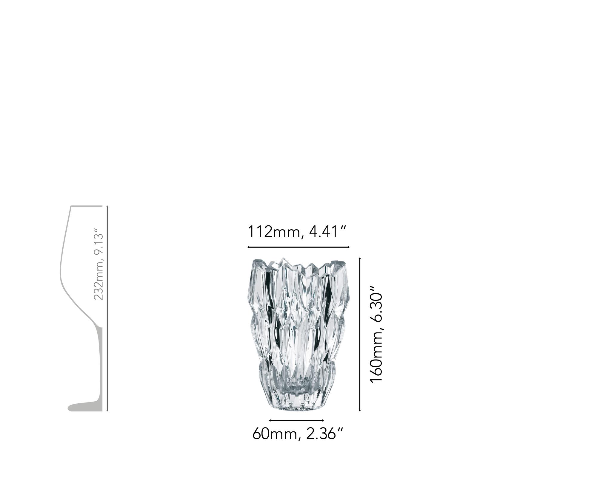 NACHTMANN Quartz Vase - 16cm | 6.299in | 0088333-0