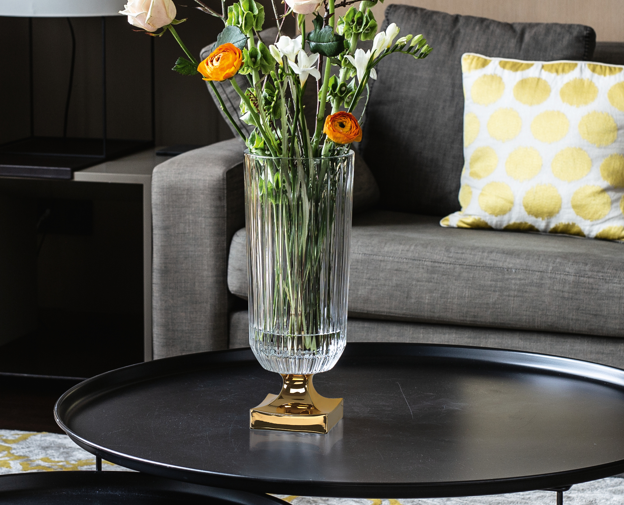 NACHTMANN Minerva Vase mit Fuß – 40cm | 15.9in - Gold