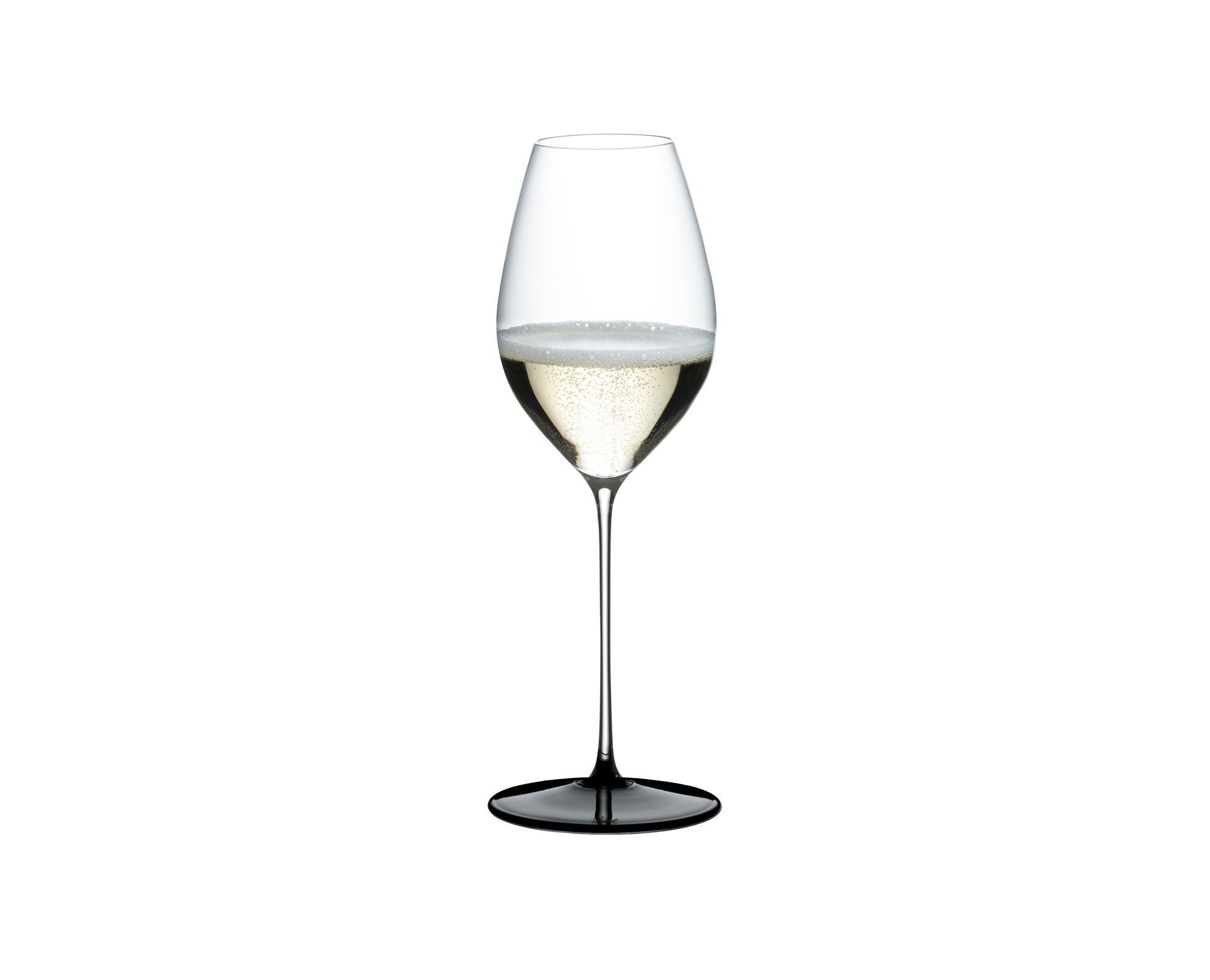 RIEDEL Fatto A Mano Black Tie Champagner Weinglas / Sauvignon Blanc - Schwarze Bodenplatte